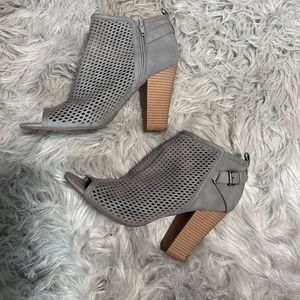 Open toe booties